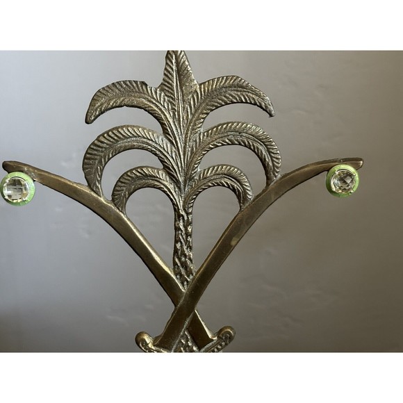 Faceted Citrine & Green Enamel Stud Earrings  From Closed Jewelry Store Gift Box - Picture 3 of 10